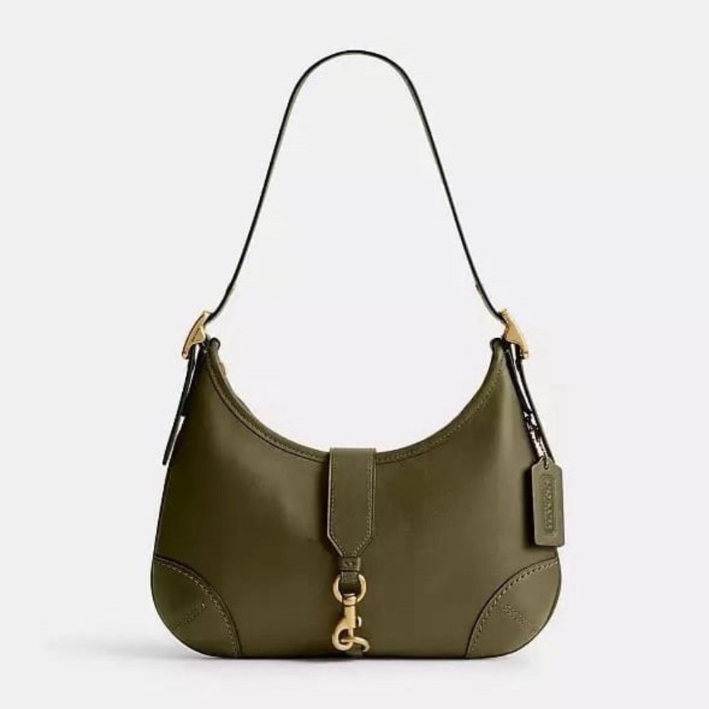 Coach Hamptons HoBo Bag in Brass/Olive Glovetanned Leather NWT
